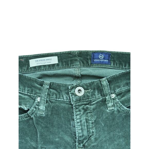 Adriano Goldschmied Stevie Slim Straight Ankle Green Corduroy Pants 25R Holiday - Picture 4 of 7